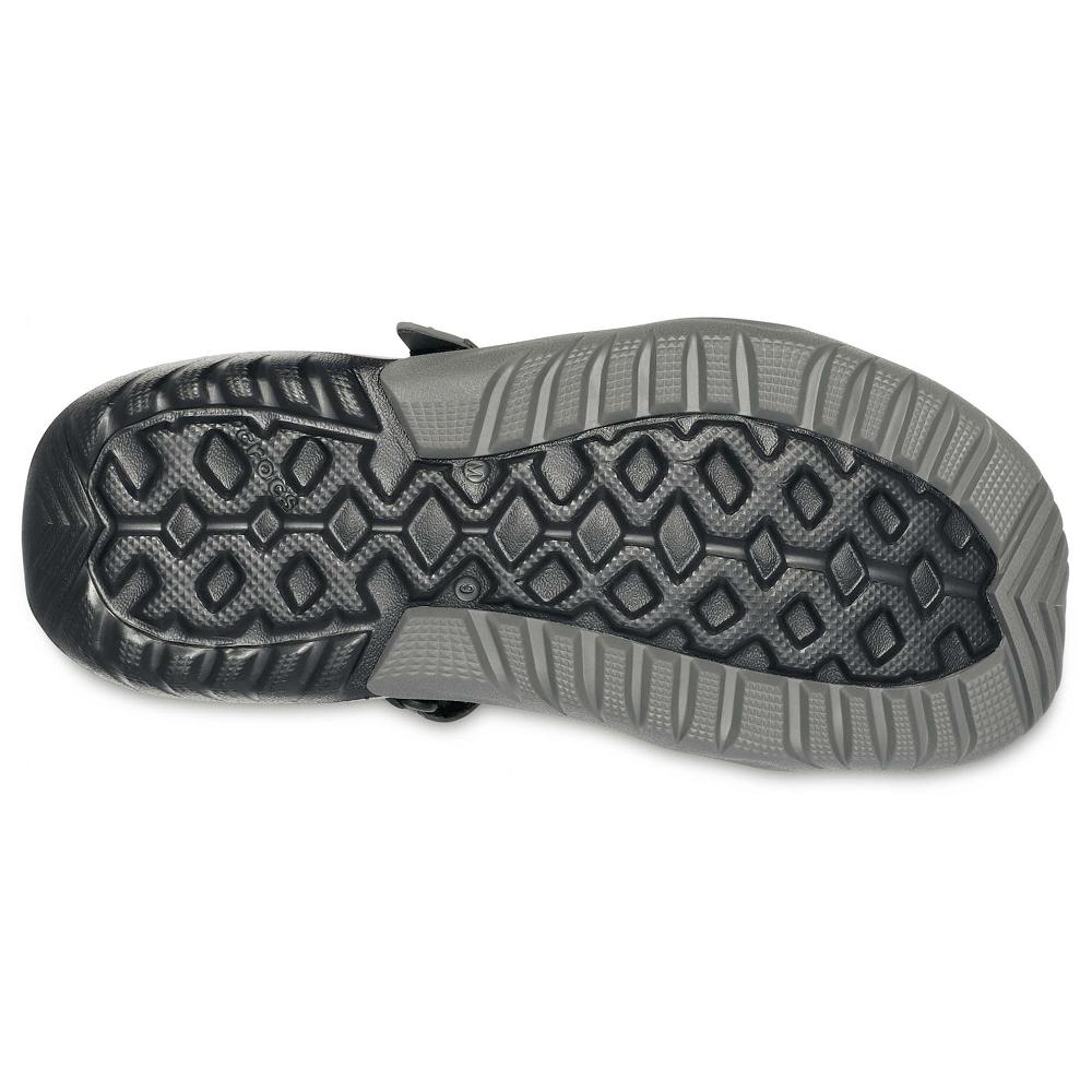 Black Men's Crocs Swiftwater™ Mesh Deck Sandal Shoes | NZ 0655TCEV